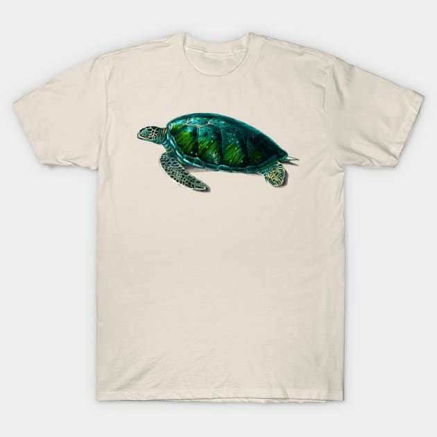 Vintage green sea turtle-animalia T-Shirt by Phantom Troupe